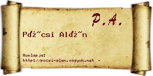 Pócsi Alán névjegykártya